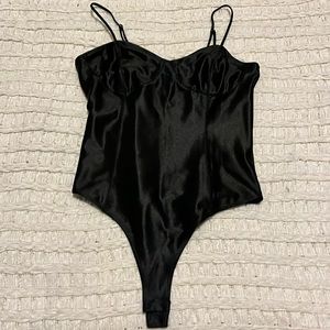 NWOT H&M Satin Corset Thong Bodysuit